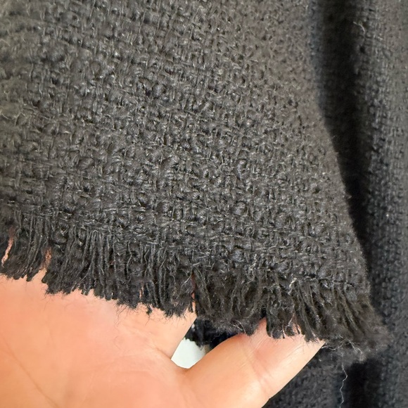 H&M Black Boucle Wool Blend Short Sleeve Mini Dress in Size XL - Picture 2 of 10